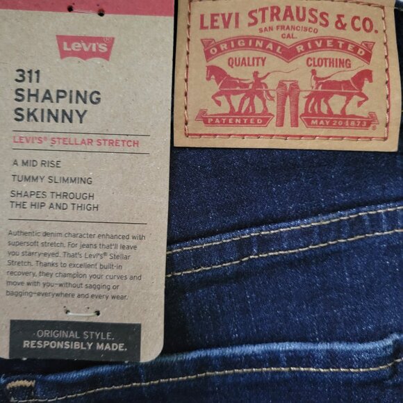 Levi's Jeans 311 Shaping Skinny Women's Denim Mid Rise Slimming Distressed NWT - Picture 3 of 7